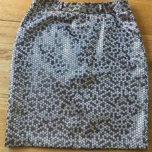 Gold metallic lined pencil skirt size 6